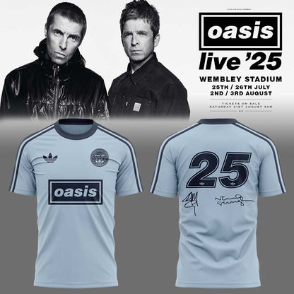 . Limited Edition Oasis “Live ’25” London Ocean Blue 25 Signature Shirt