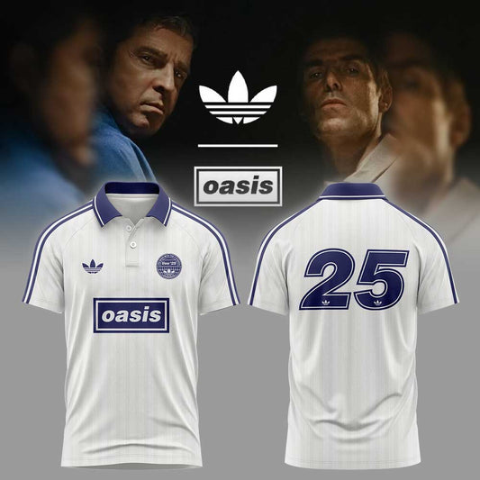 . OASIS LIVE ’25 DROP 2 White Raglan Polo
