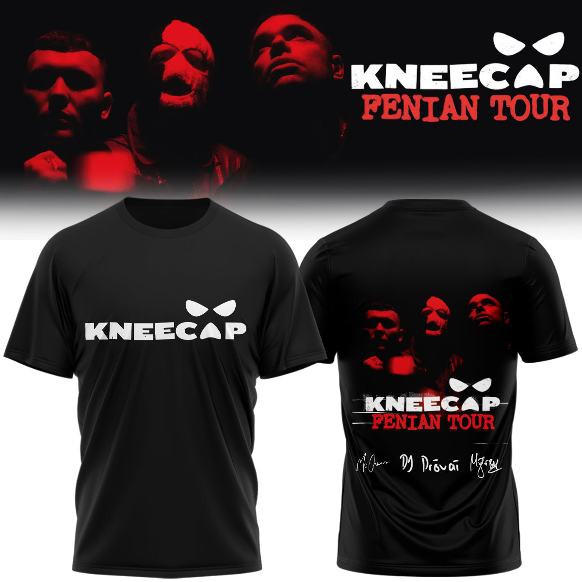 KNEECAP ”FENIAN TOUR” Limited Edition Signature – Tshirt