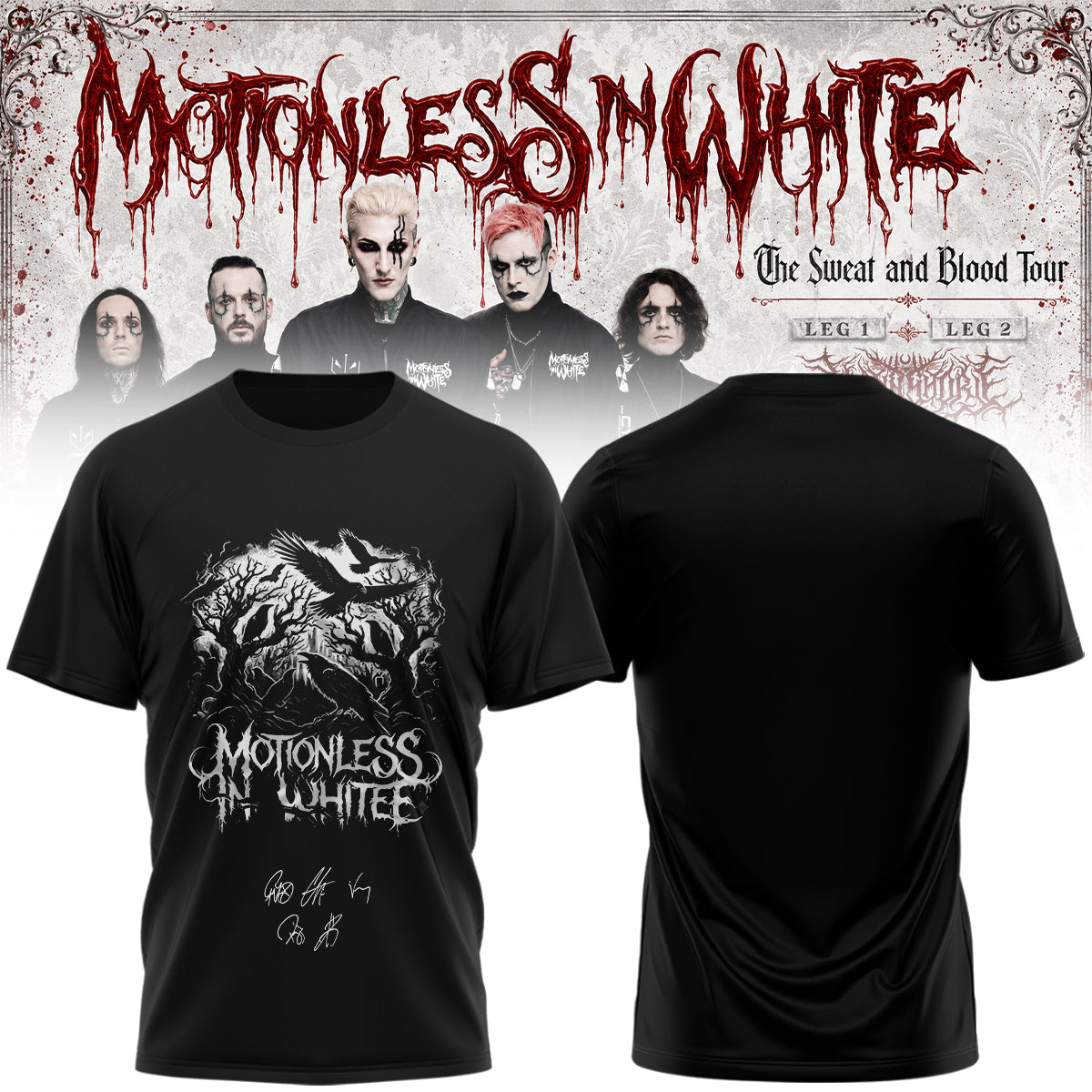 Motionless In White “The Sweat and Blood Tour 2026” Signature Limited Edition – Tshirt