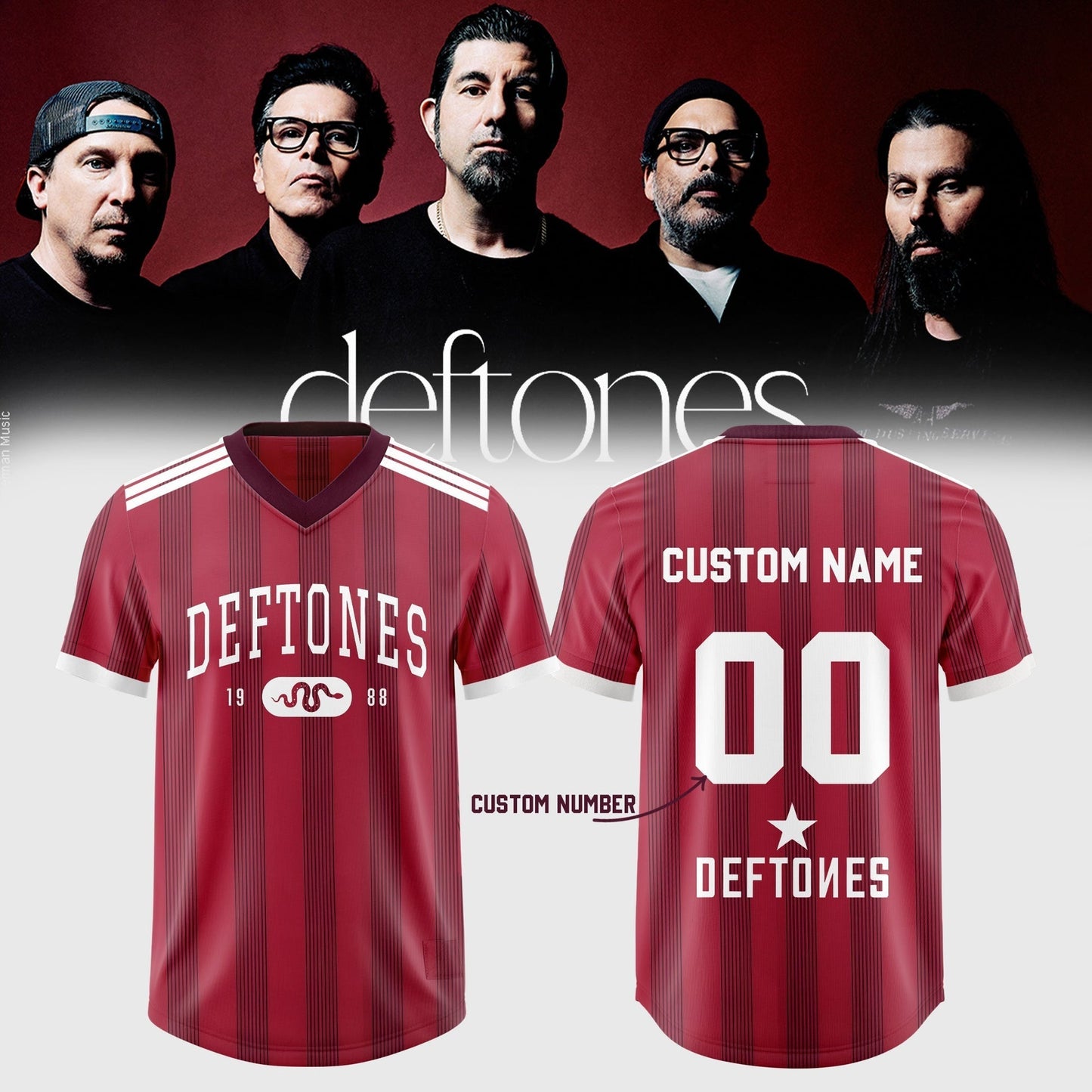 DEFTONES: EU & UK Tour 2026 Customize Football Jersey