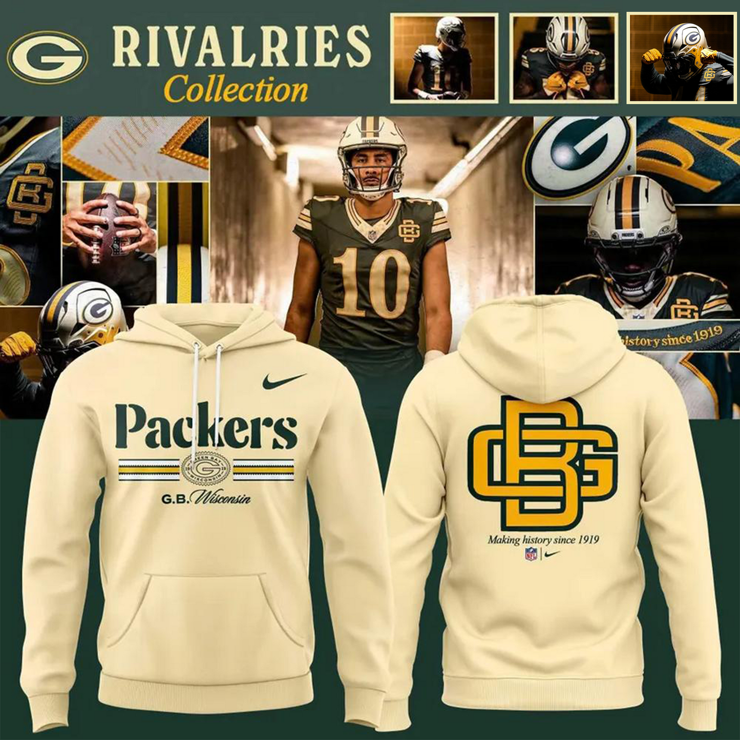 Green Bay Packers 2026 Rivalries Making History Since 1919 Hoodie