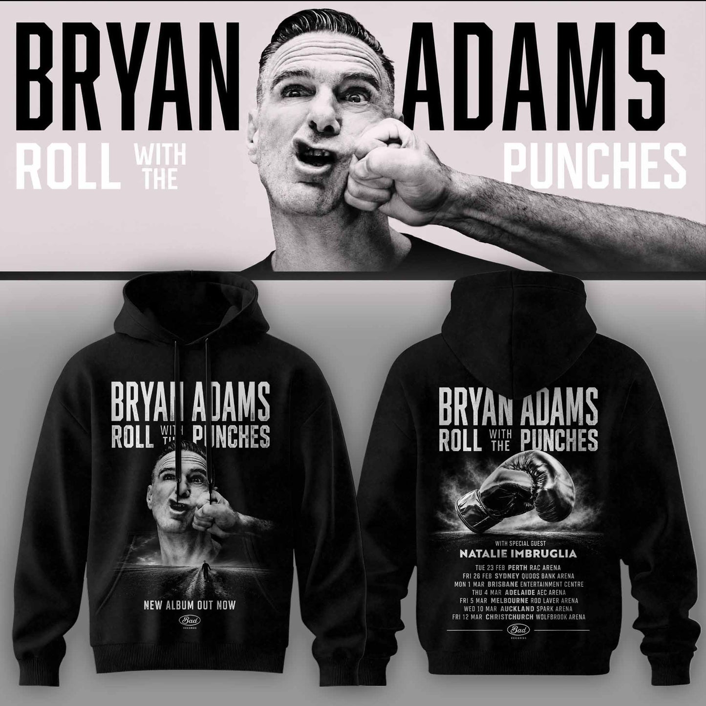 BRYAN ADAMS – ROLL WITH THE PUNCHES TOUR HOODIE