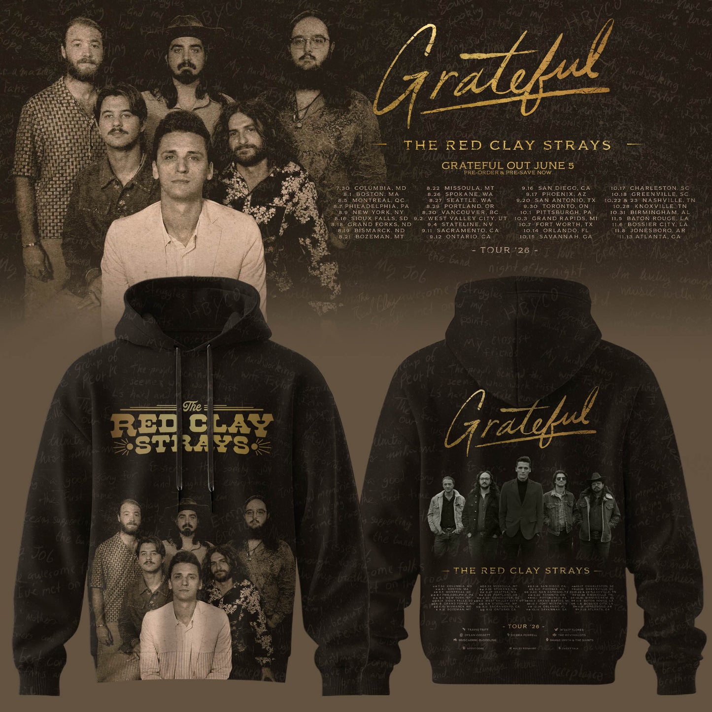 _THE RED CLAY STRAYS 2026 TOUR MERCH HOODIE IS HERE