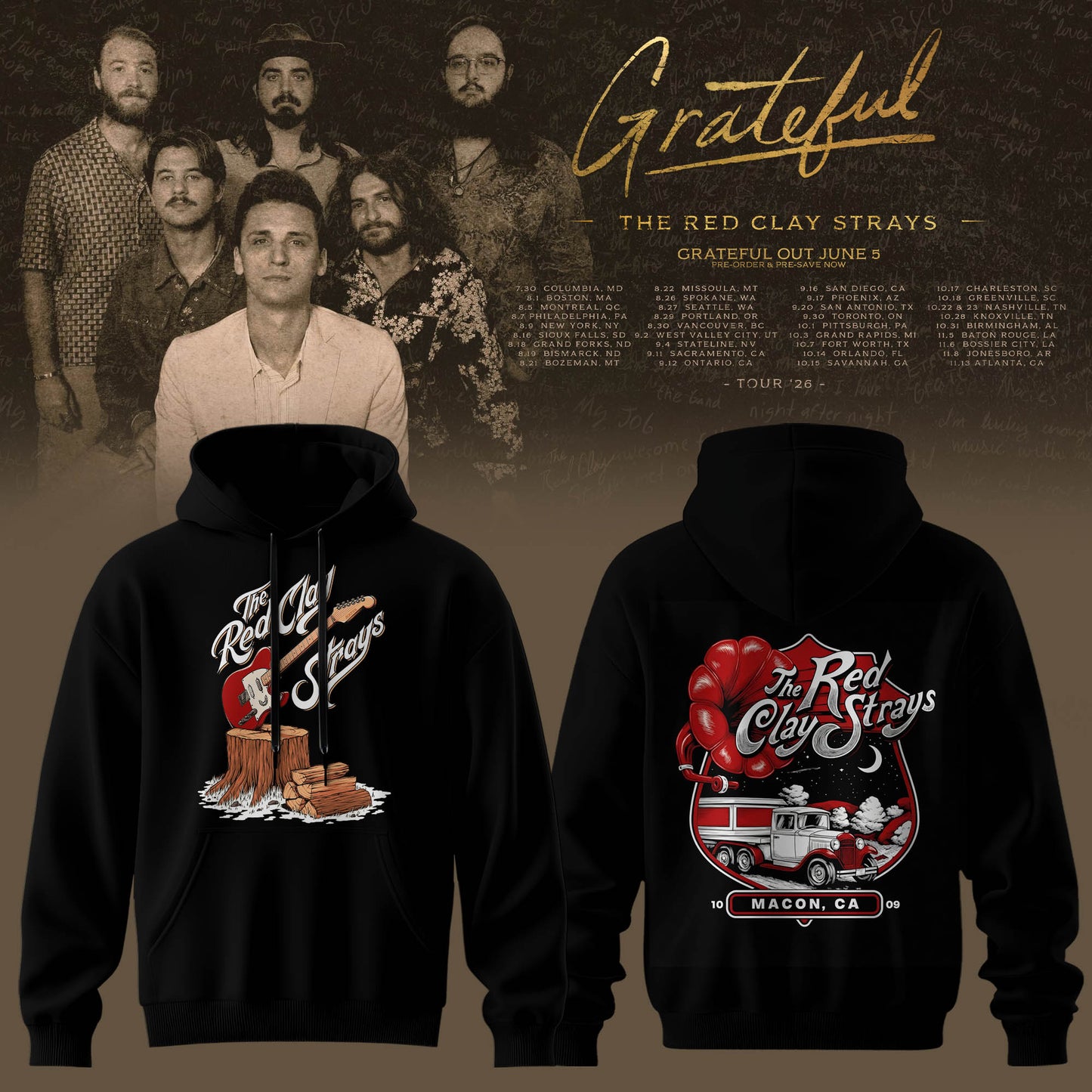 _THE RED CLAY STRAYS 2026 TOUR MERCH HOODIE IS HERE