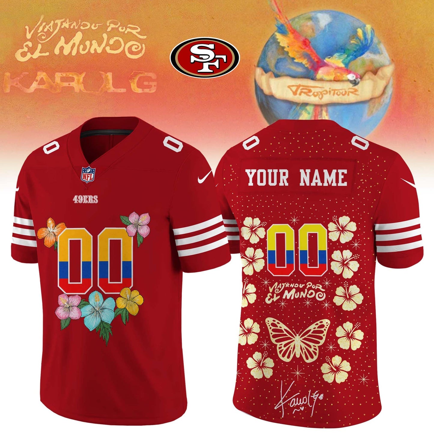San Francisco 49ers x Back-to-back nights with the one and only Karol G Football Jersey