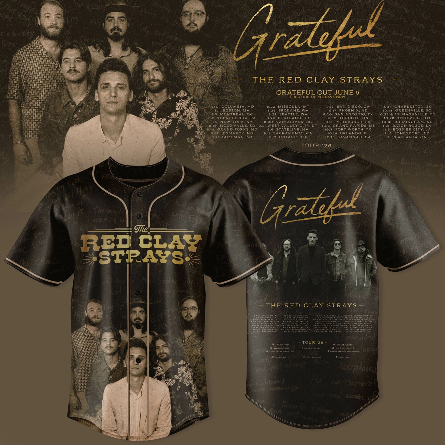 _THE RED CLAY STRAYS 2026 TOUR MERCH JERSEY IS HERE