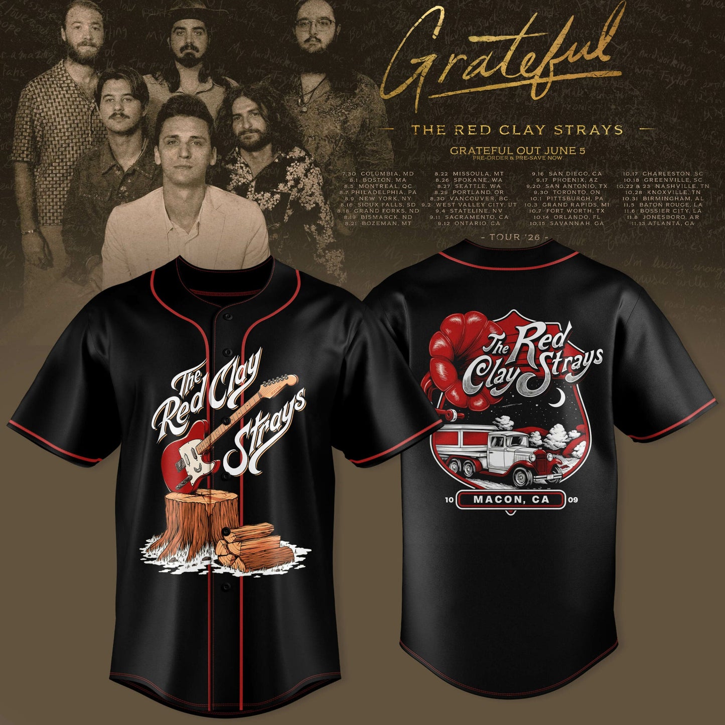 _THE RED CLAY STRAYS 2026 TOUR MERCH JERSEY IS HERE