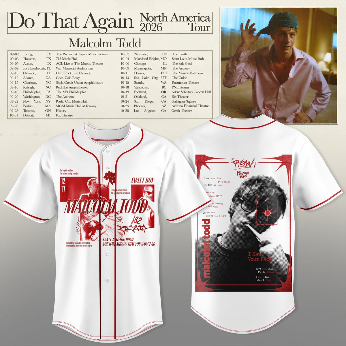 Malcom Todd – Do That Again 2026 Tour Jersey