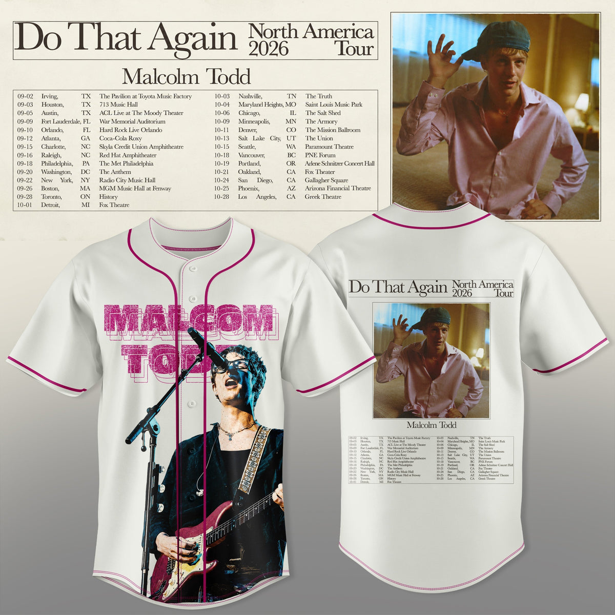Malcom Todd – Do That Again 2026 Tour Jersey