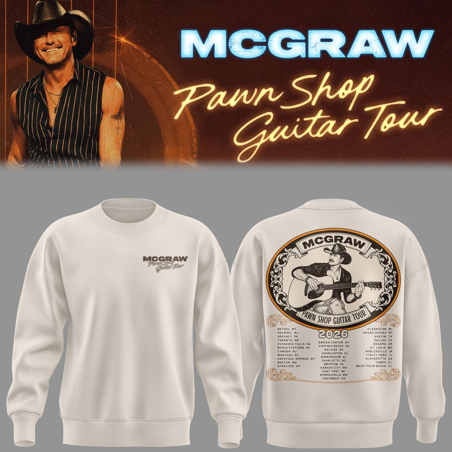 McGraw 🤠🎤 “Pawn Shop Guitar Tour 2026” Sweatshirt