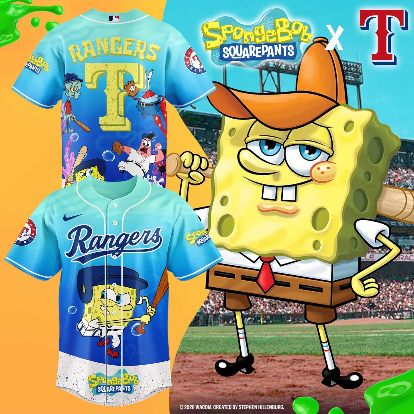 Limited Edition Baseball Full Team x SpongeBob Theme Nights Jersey