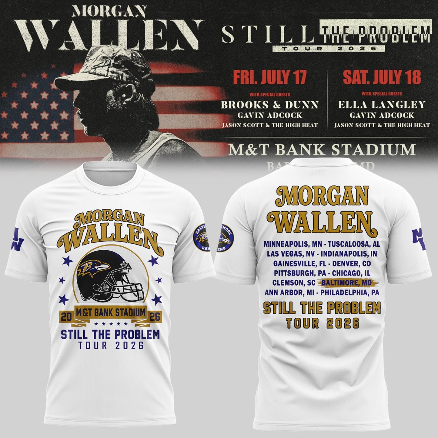 MW “Still The Problem Tour”at M&T Bank Stadium,MD Shirt-KC07182614