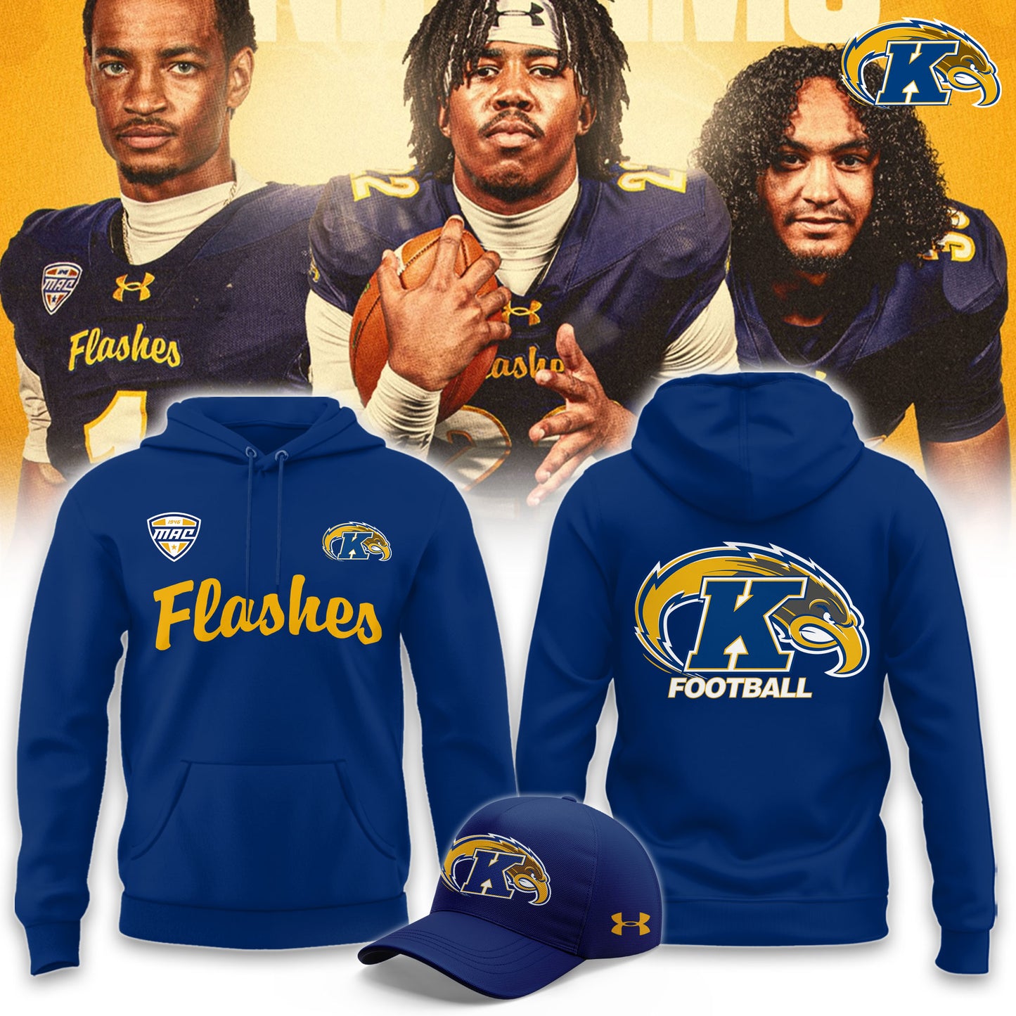 Kent State Golden Flashes Football 2026 Navy Uniform Limited Hoodie