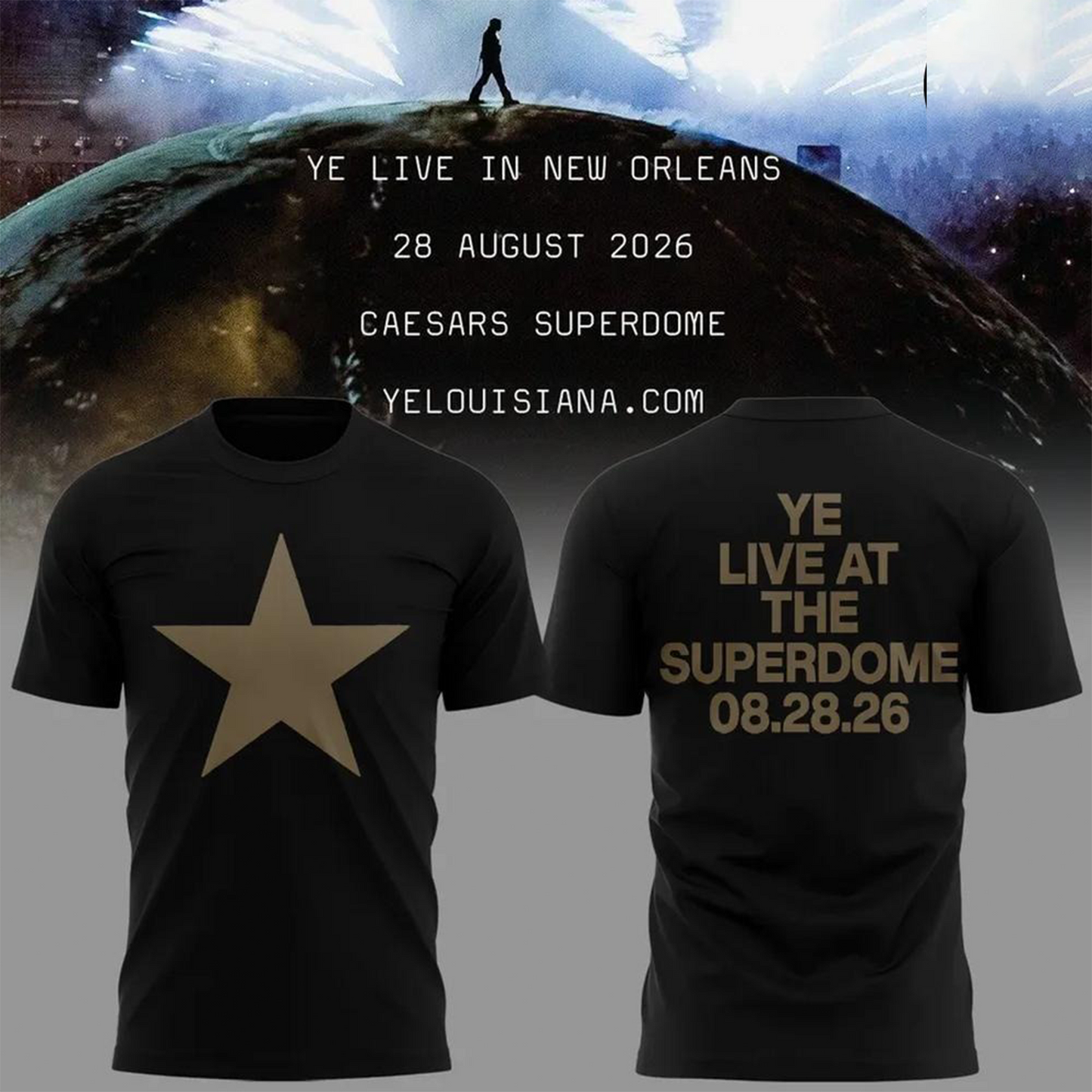 Ye Live At The Superdome Tour 2026 Pullover T-shirt