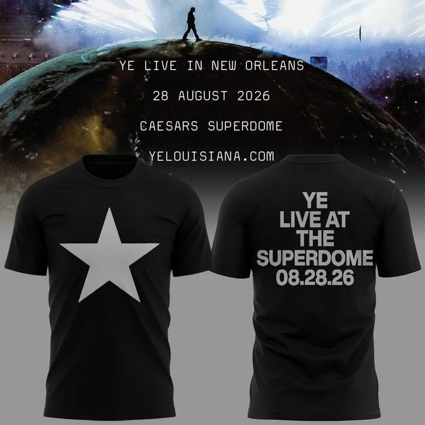 Ye Live At The Superdome Tour 2026 Pullover T-shirt