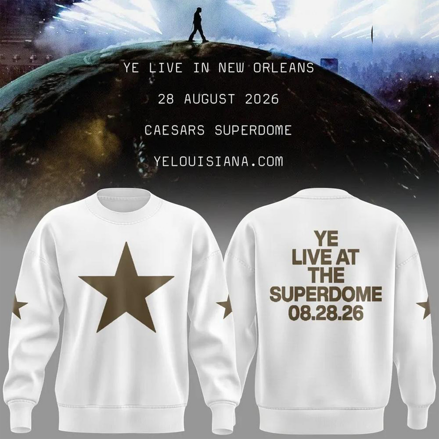 Ye Live At The Superdome Tour 2026 Pullover SWEATSHIRT