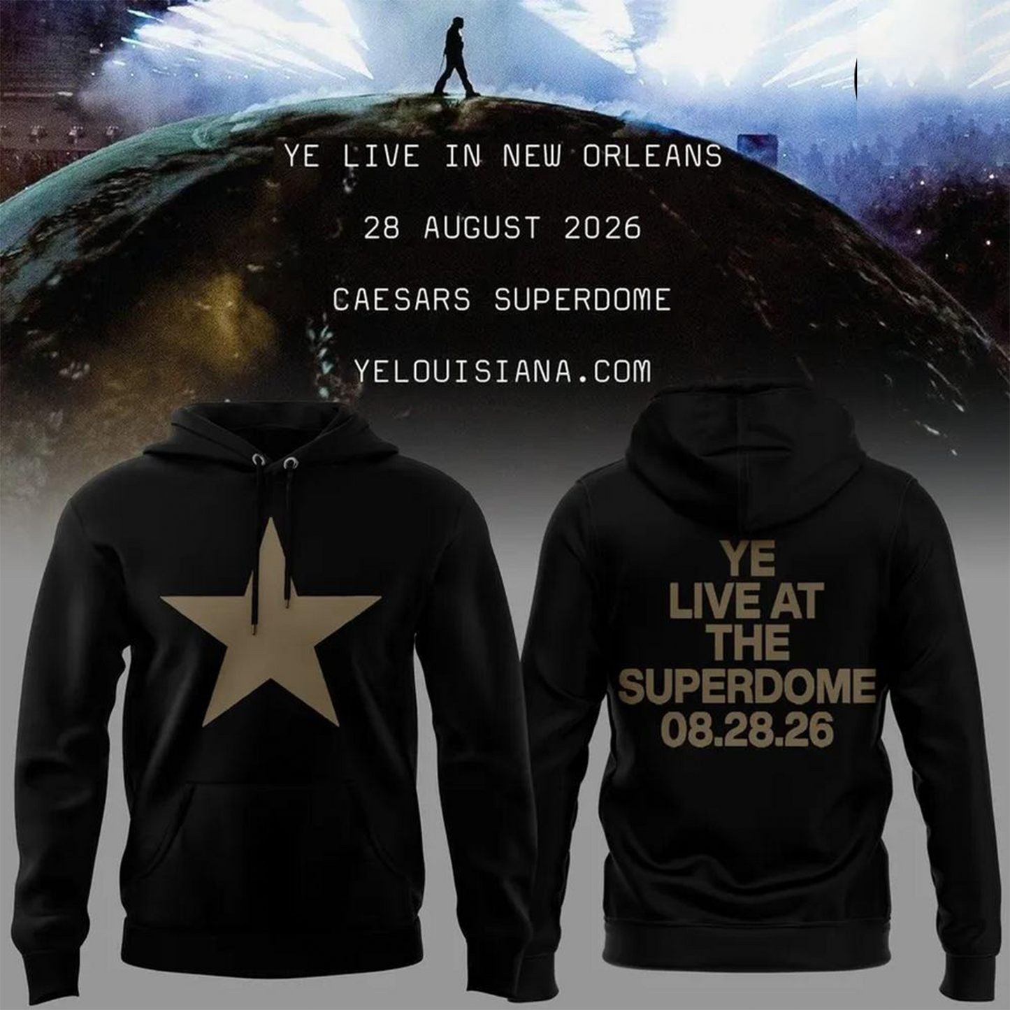 Ye Live At The Superdome Tour 2026 Pullover Hoodie