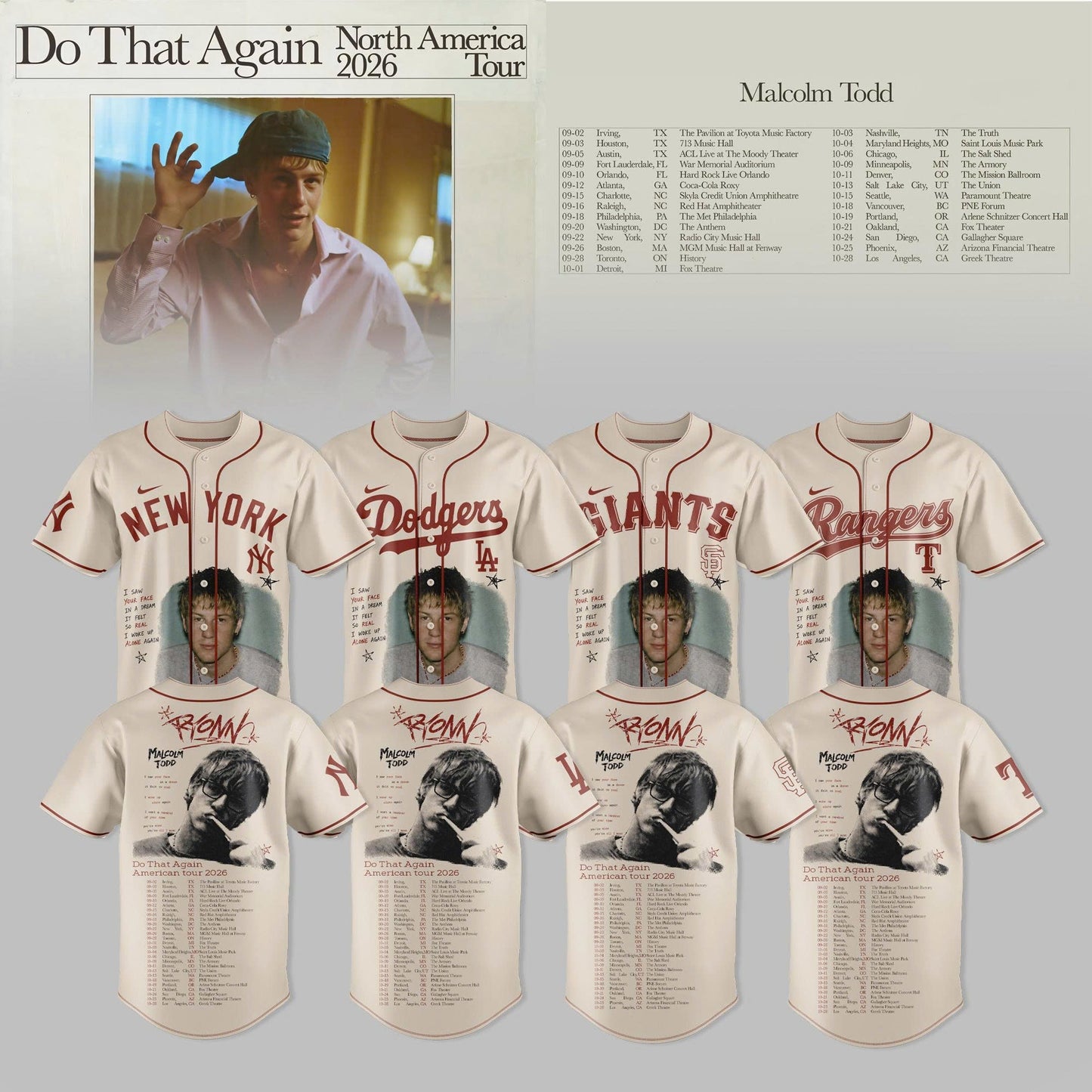 MALCOLM TODD – DO THAT AGAIN NORTH AMERICA X Baseball Jersey