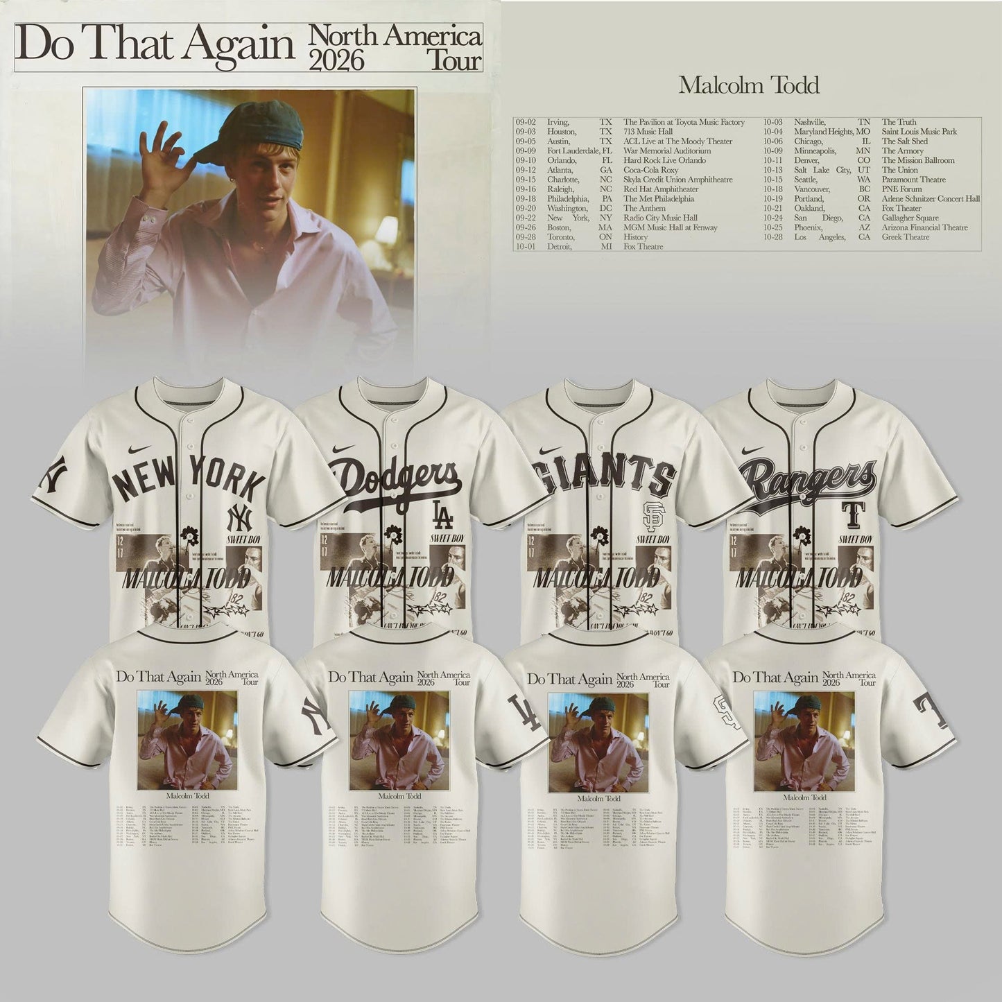 MALCOLM TODD – DO THAT AGAIN NORTH AMERICA X Baseball Jersey