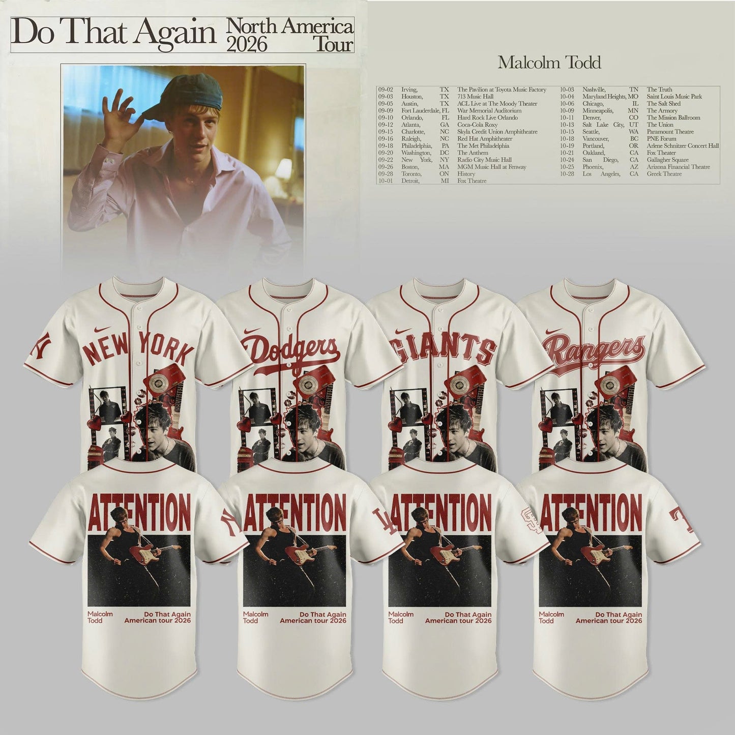 MALCOLM TODD – DO THAT AGAIN NORTH AMERICA X Baseball Jersey