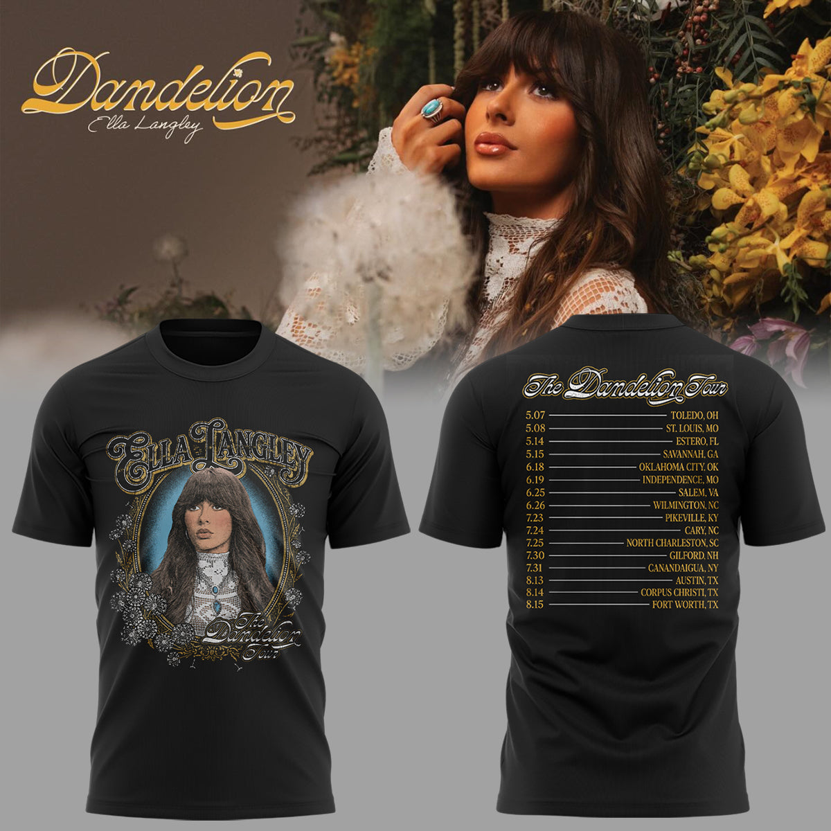 Limited Edition Ella Langley Dandelion Tour 2026 Shirt-ND07172616