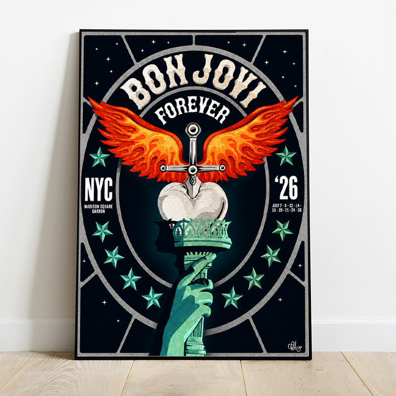 Limited Edition Bon Jovi Forever Tour 2026 poster -ND07202620