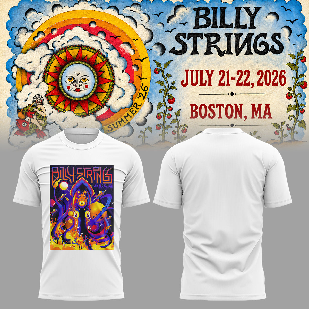Limited Edition Billy Strings tour 2026 tshirt