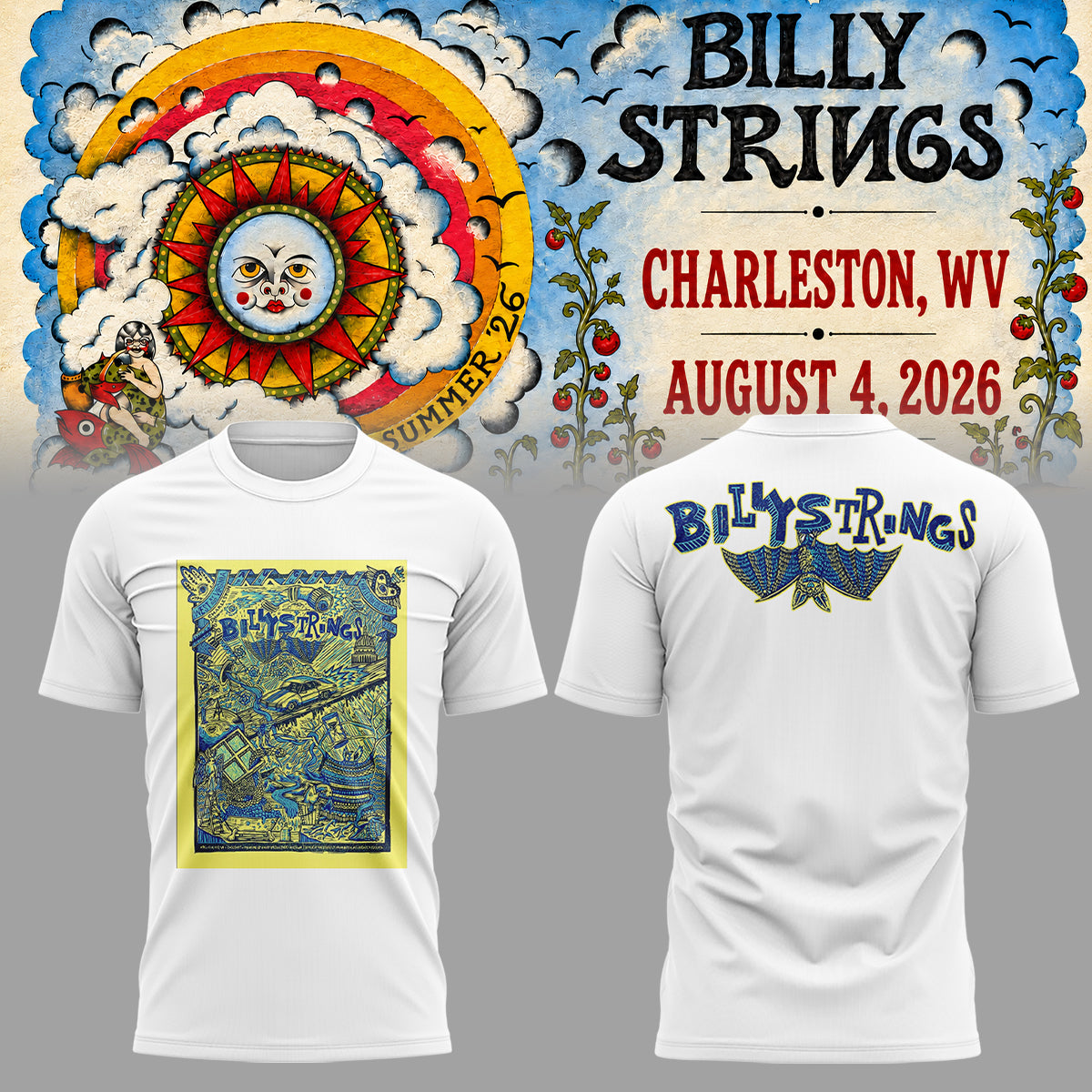 Limited Edition Billy Strings tour 2026 tshirt