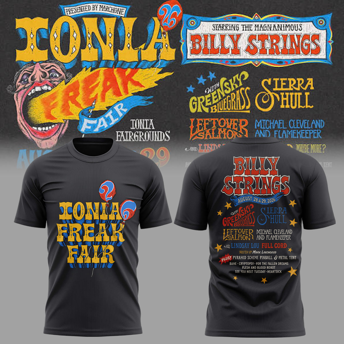 Limited Edition Billy Strings tour 2026 tshirt