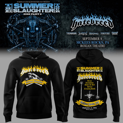 Limited Edition Summer Slaughter Tour 2026 in McKees Rocks, PA Hoodie