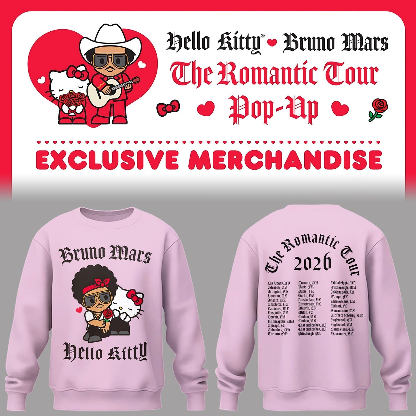 Limited Edition BM x HK The Romantic Tour Sweatshirt-PA040326012