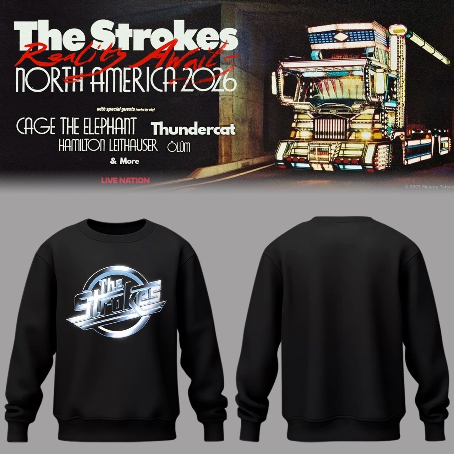 Limited Edition The Strokes Reality Awaits Tour 2026 Sweatshirt