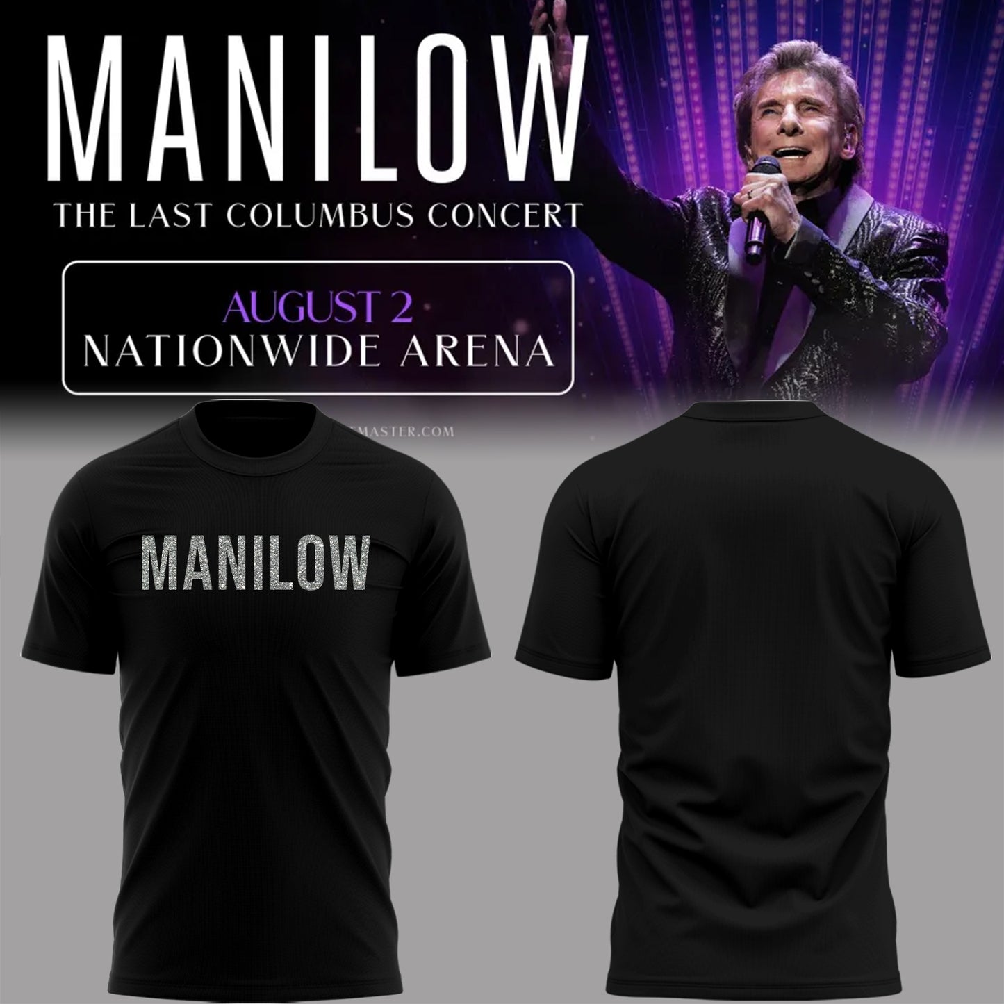 Limited Edition Barry Manilow The Last Columbus Concert Tshirt