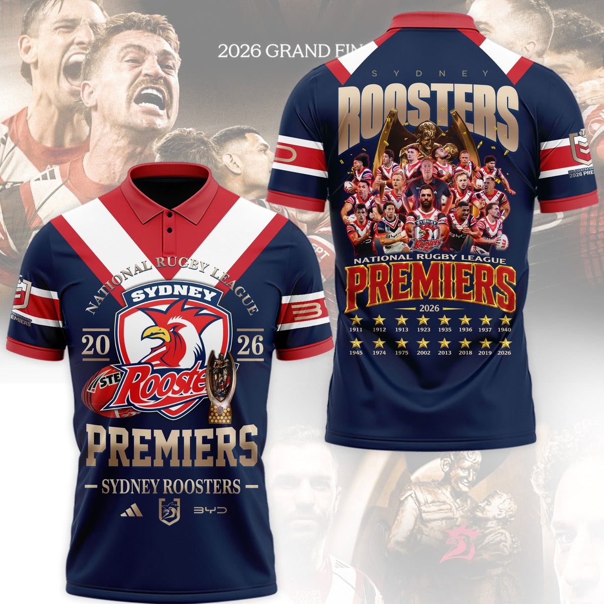 Limited Edition Sydney Roosters Premiers 2026 Polo