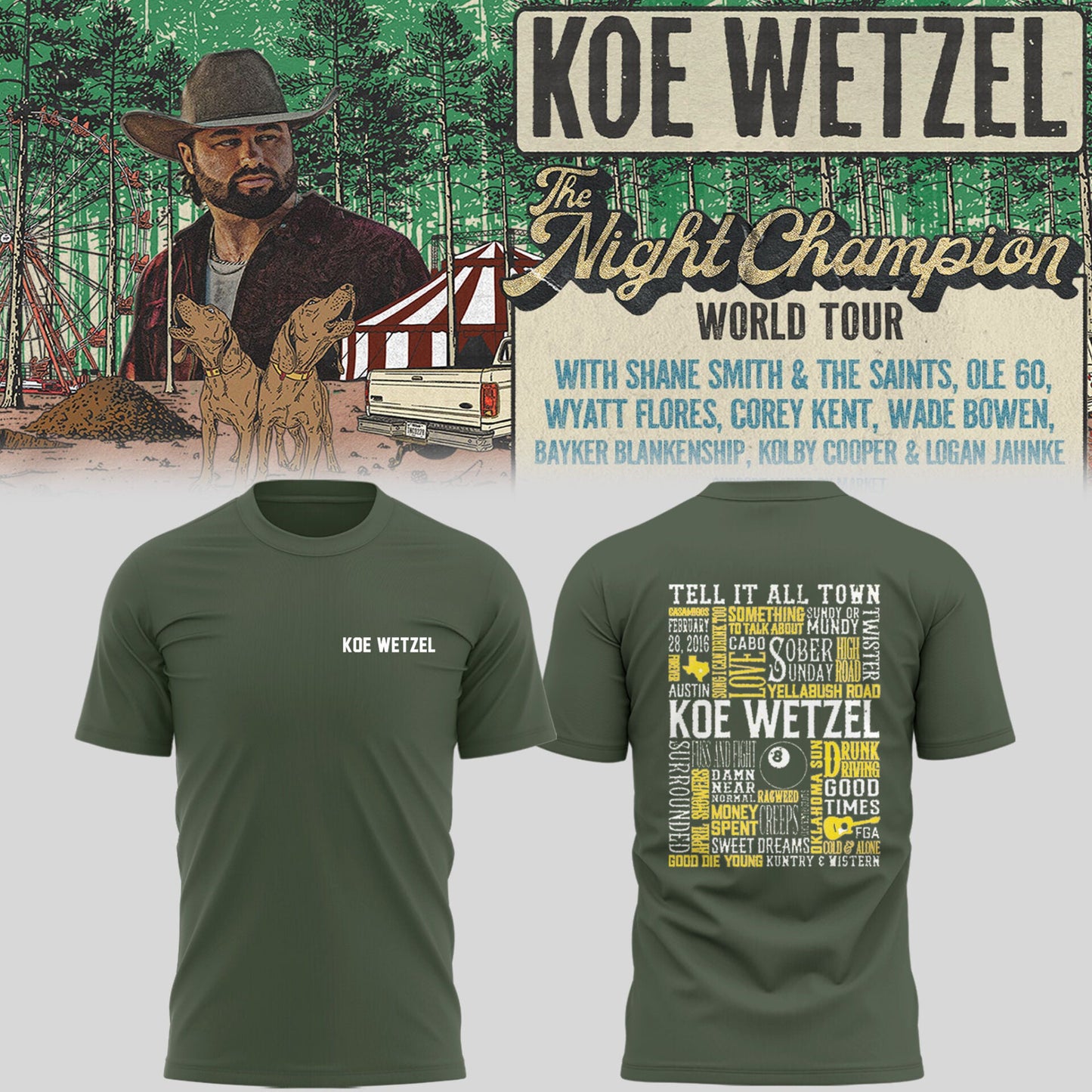 Limited Edition The Night Champion World Tour 2026 Shirt