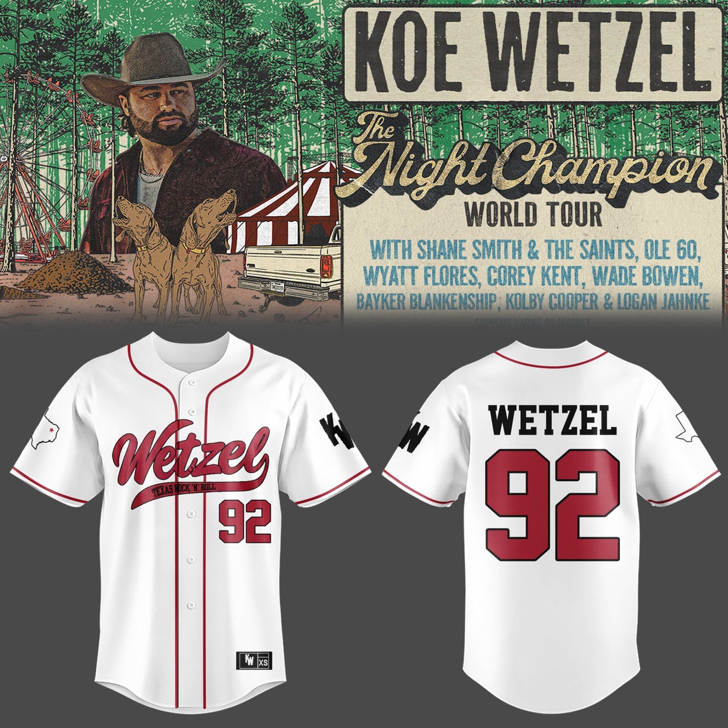 Limited Edition The Night Champion World Tour 2026 Baseball Jersey