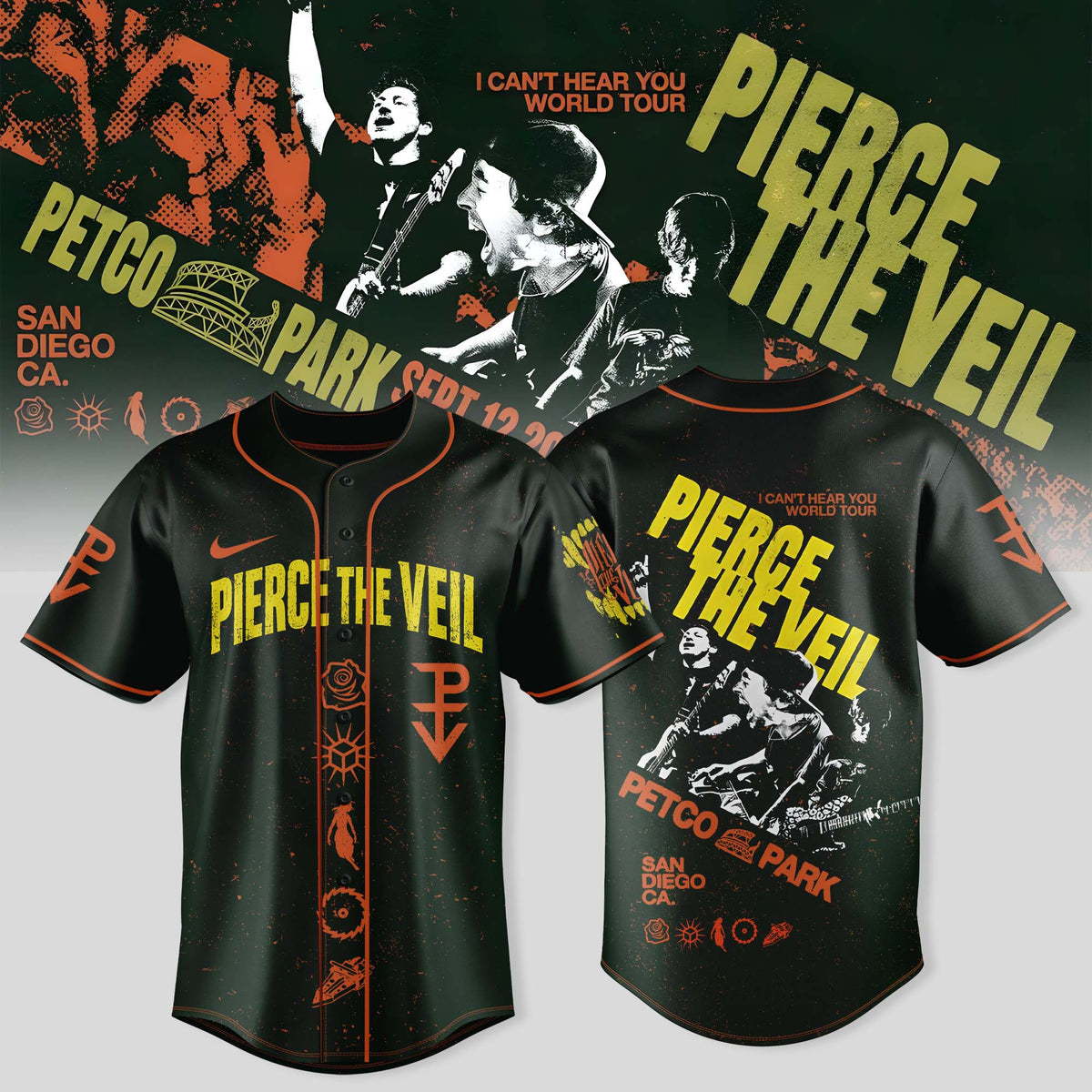 Pierce The Veil – I Can’t Hear You World Tour Finale Exclusive Baseball Jersey