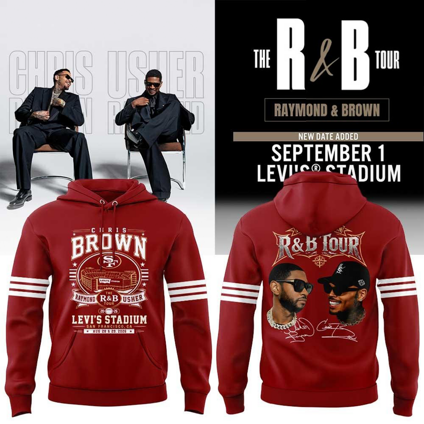 Chris Brown & Usher The R&B Tour 2026 Levi’s Stadium Hoodie