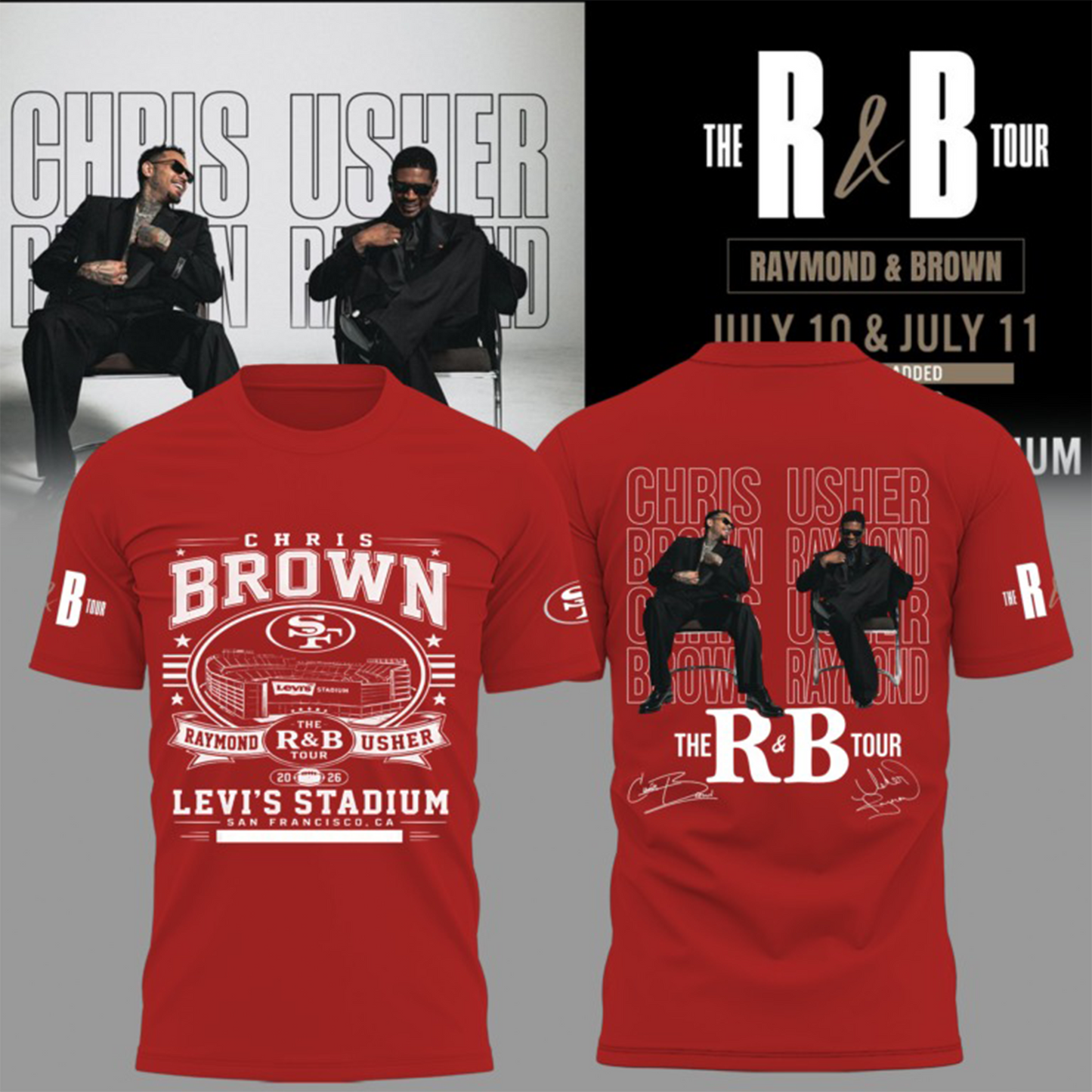 Chris Brown & Usher The R&B Tour 2026 Levi’s Stadium Shirt