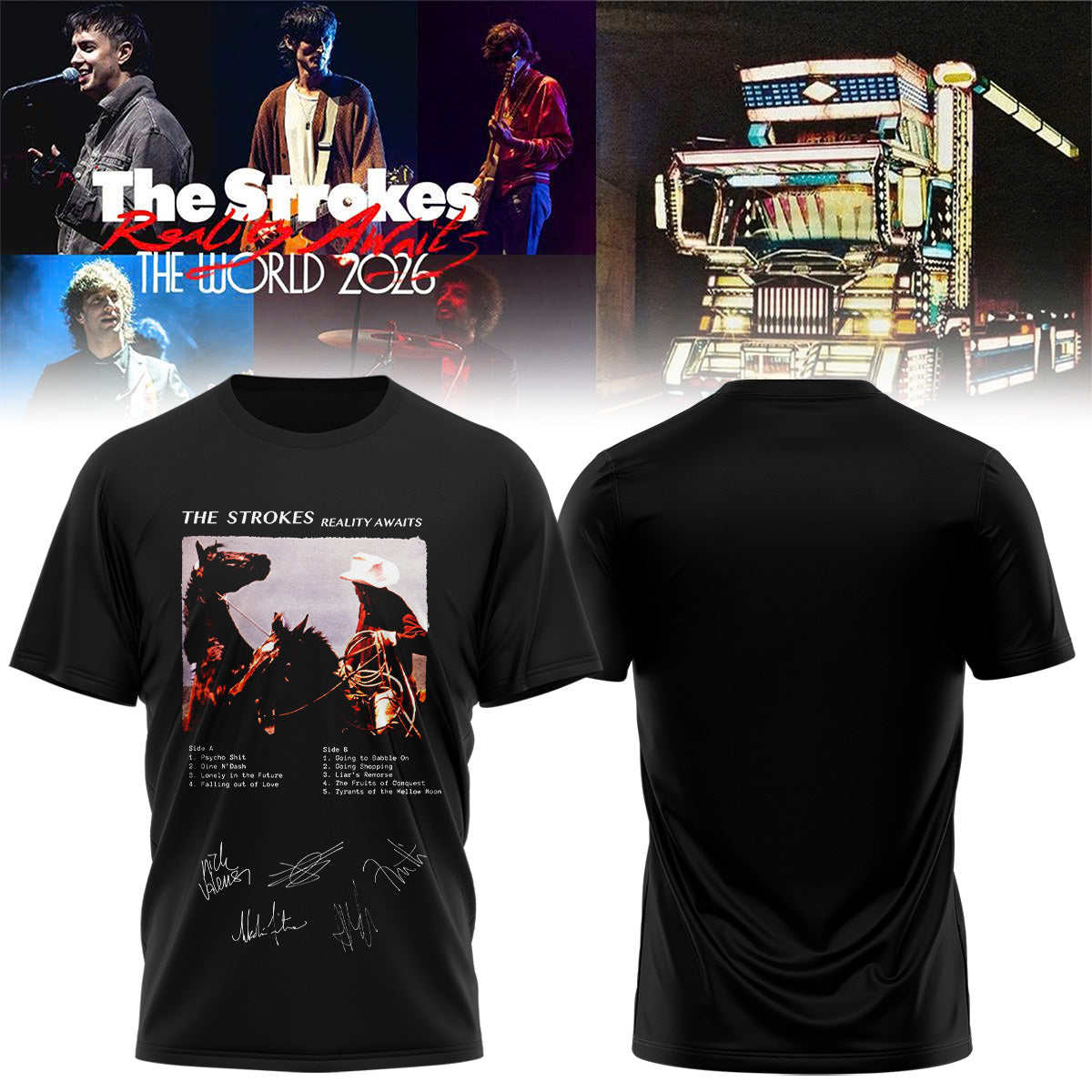,,.The Strokes Reality Awaits World Tour 2026 Limited Edition Signature – Tshirt