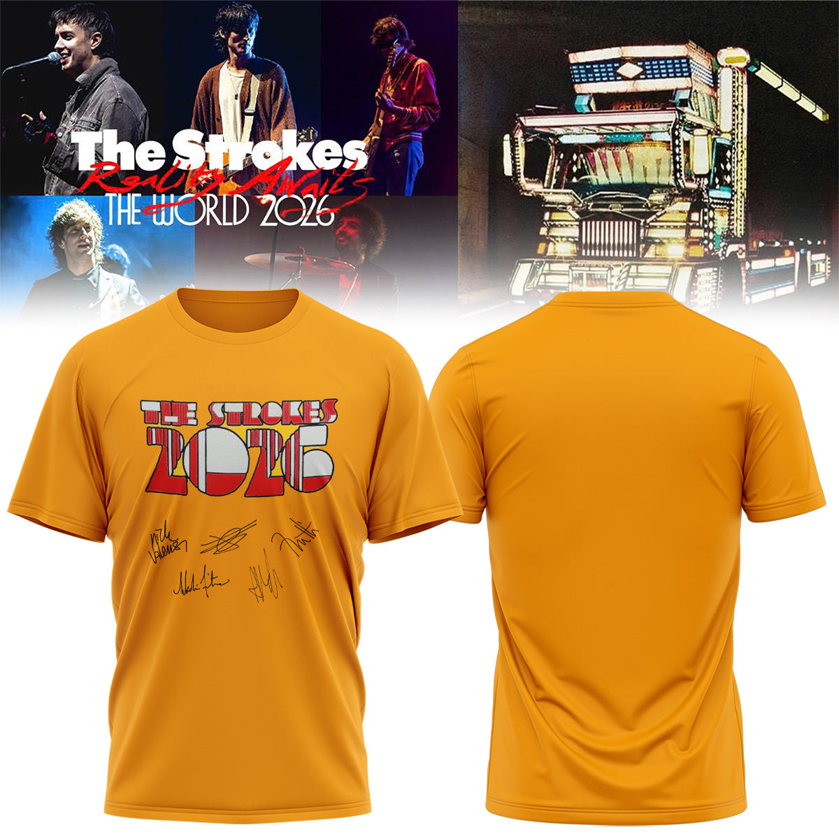 ,,.The Strokes Reality Awaits World Tour 2026 Limited Edition Signature – Tshirt