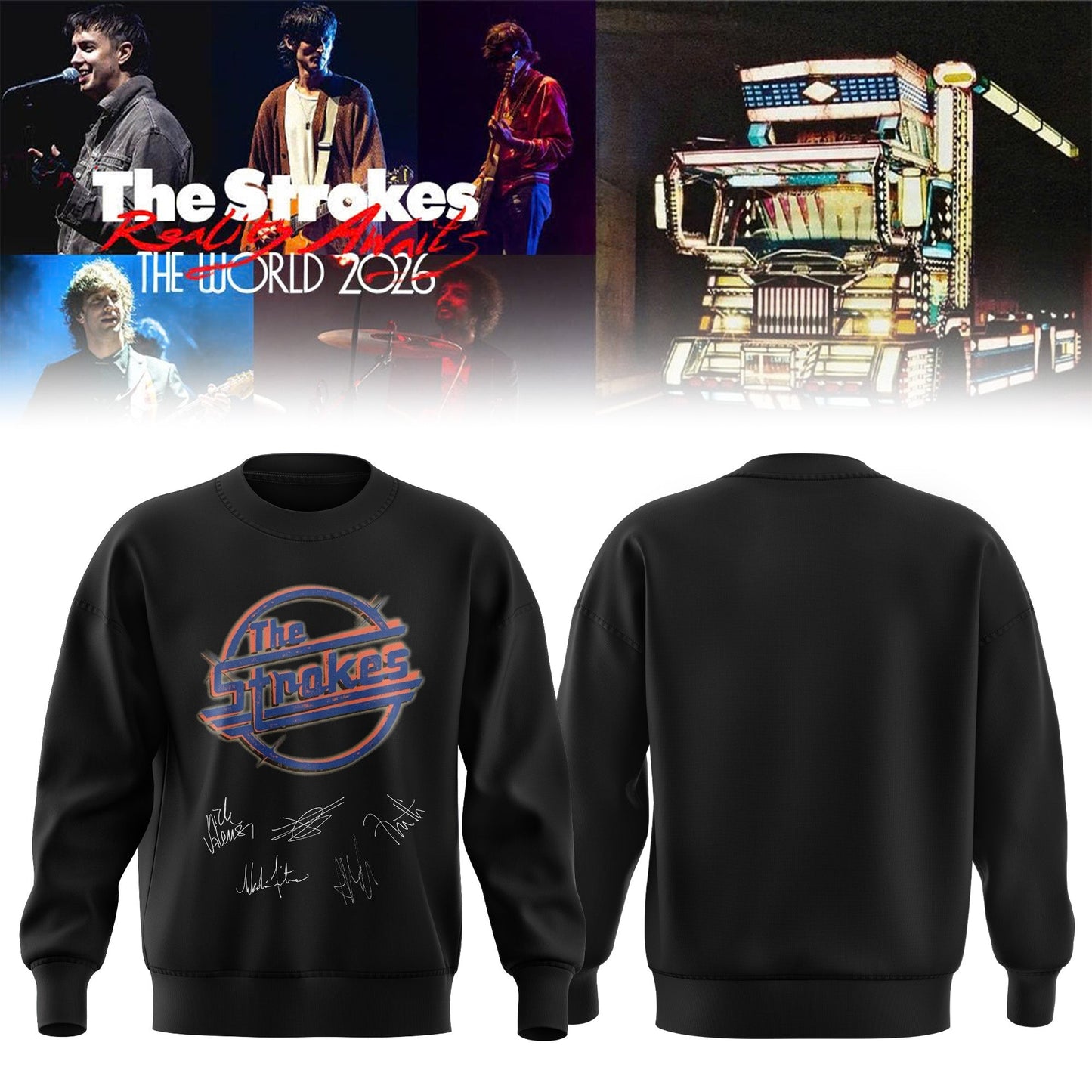 ,,.The Strokes Reality Awaits World Tour 2026 Limited Edition Signature – Sweatshirt