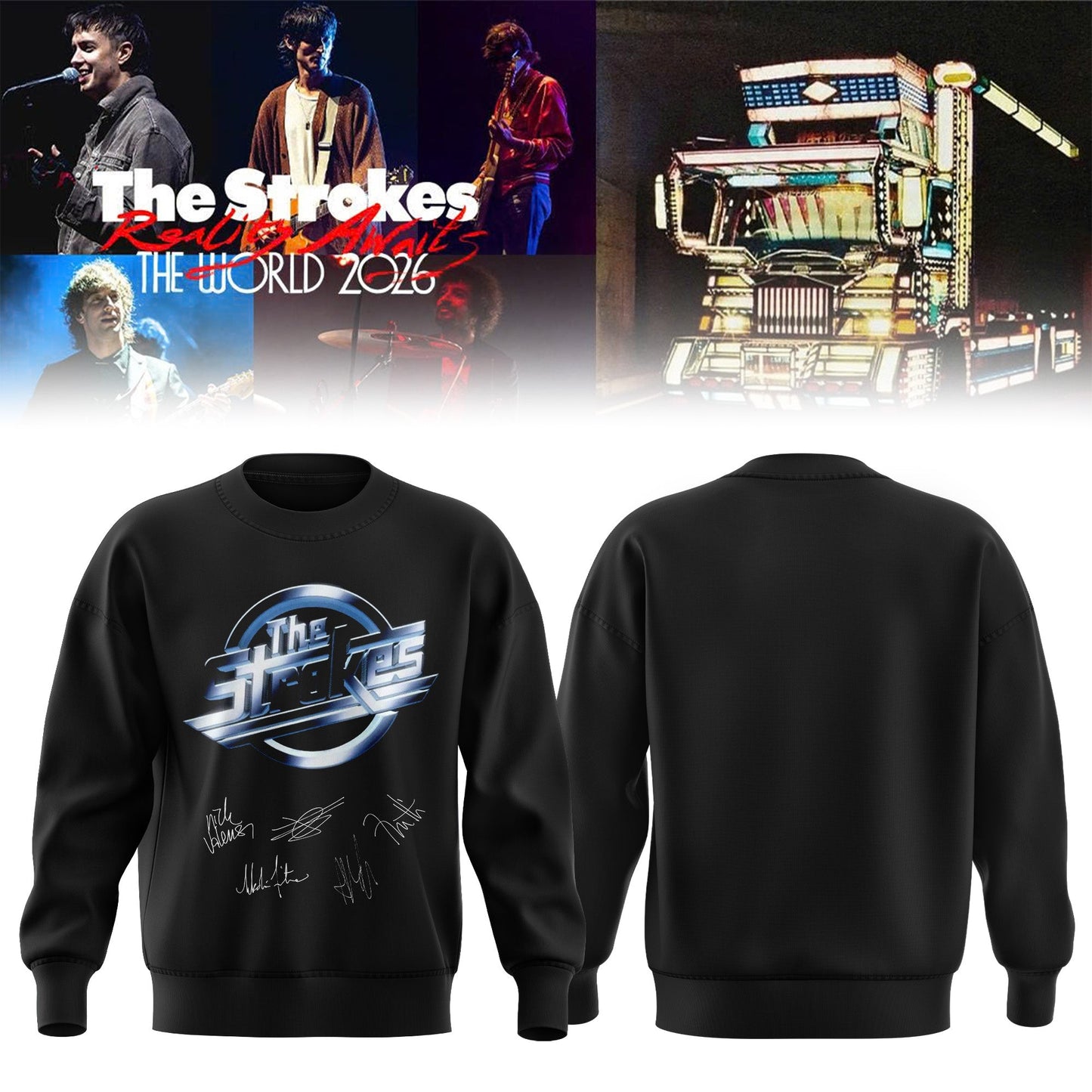 ,,.The Strokes Reality Awaits World Tour 2026 Limited Edition Signature – Sweatshirt