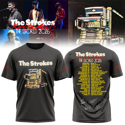 ,,,.The Strokes Reality Awaits World Tour 2026 Limited Edition Signature – Tshirt