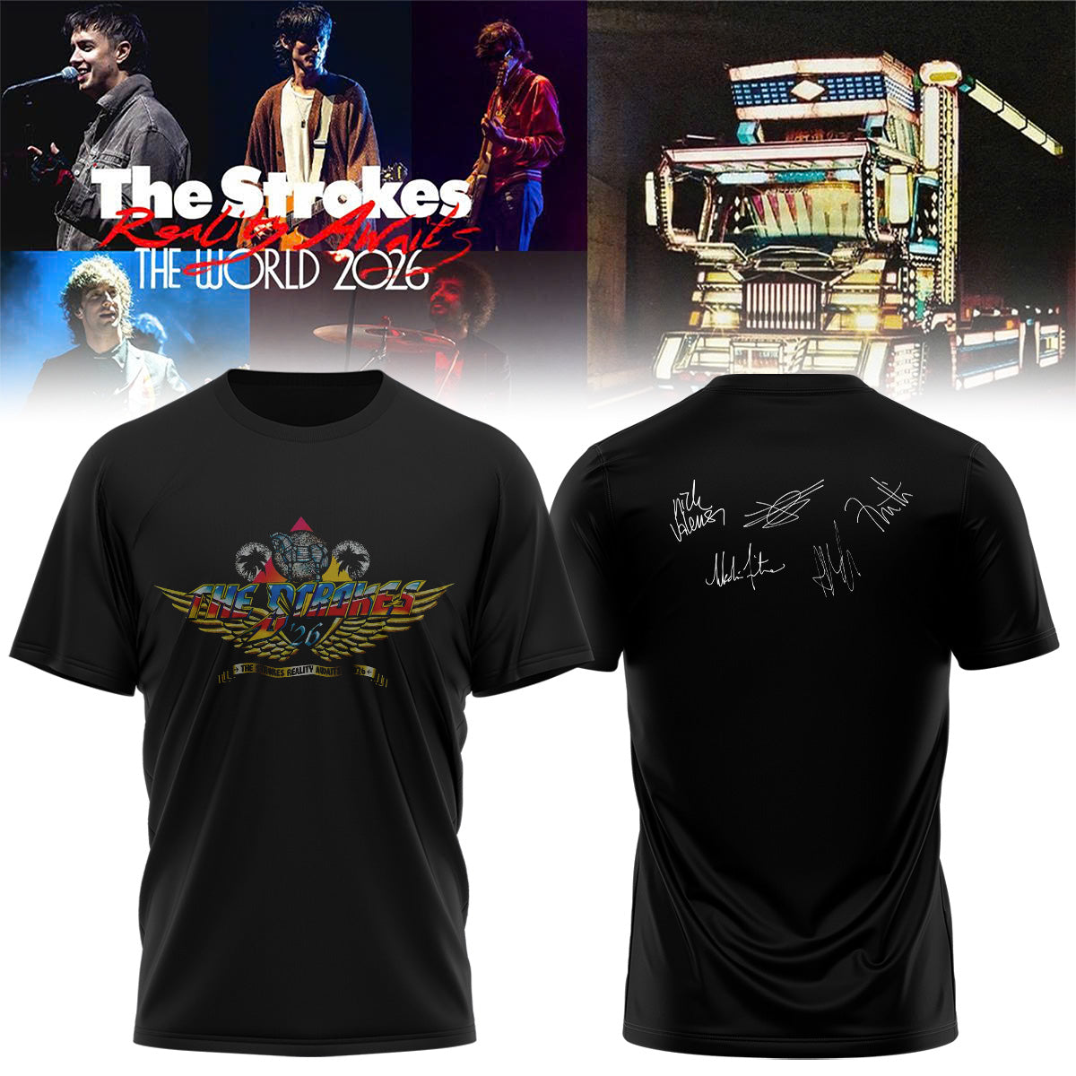 ,,.The Strokes Reality Awaits World Tour 2026 Limited Edition Signature – Tshirt