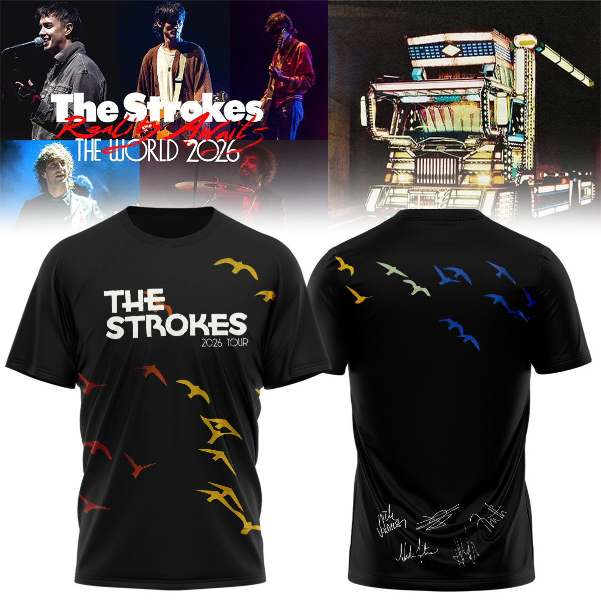 ,,,.The Strokes Reality Awaits World Tour 2026 Limited Edition Signature – Tshirt