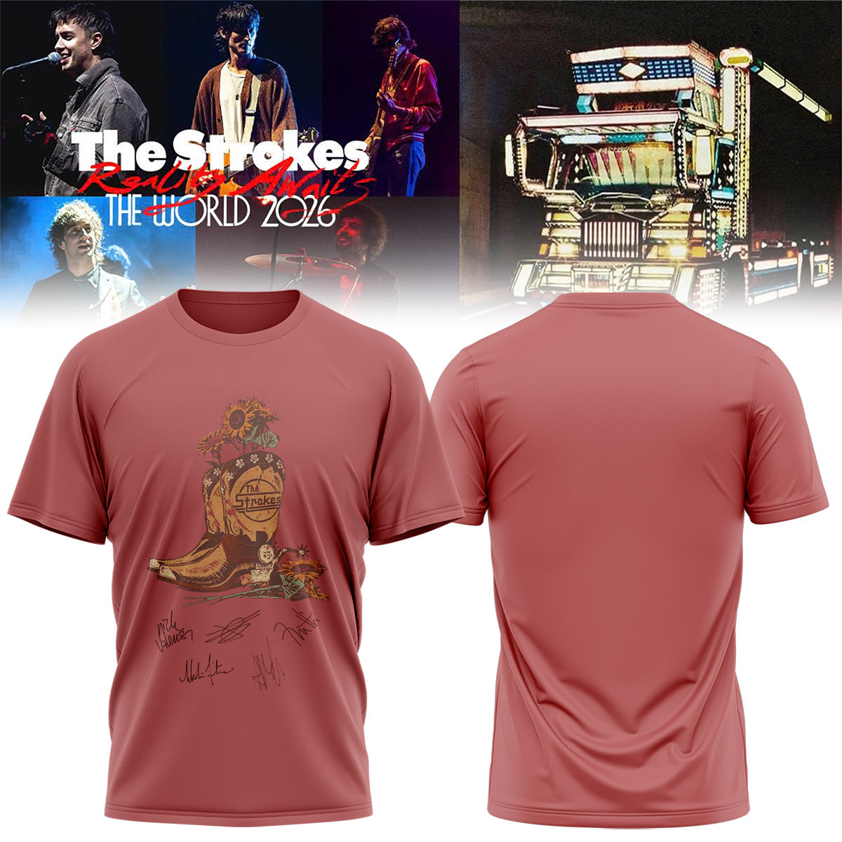 ,,.The Strokes Reality Awaits World Tour 2026 Limited Edition Signature – Tshirt