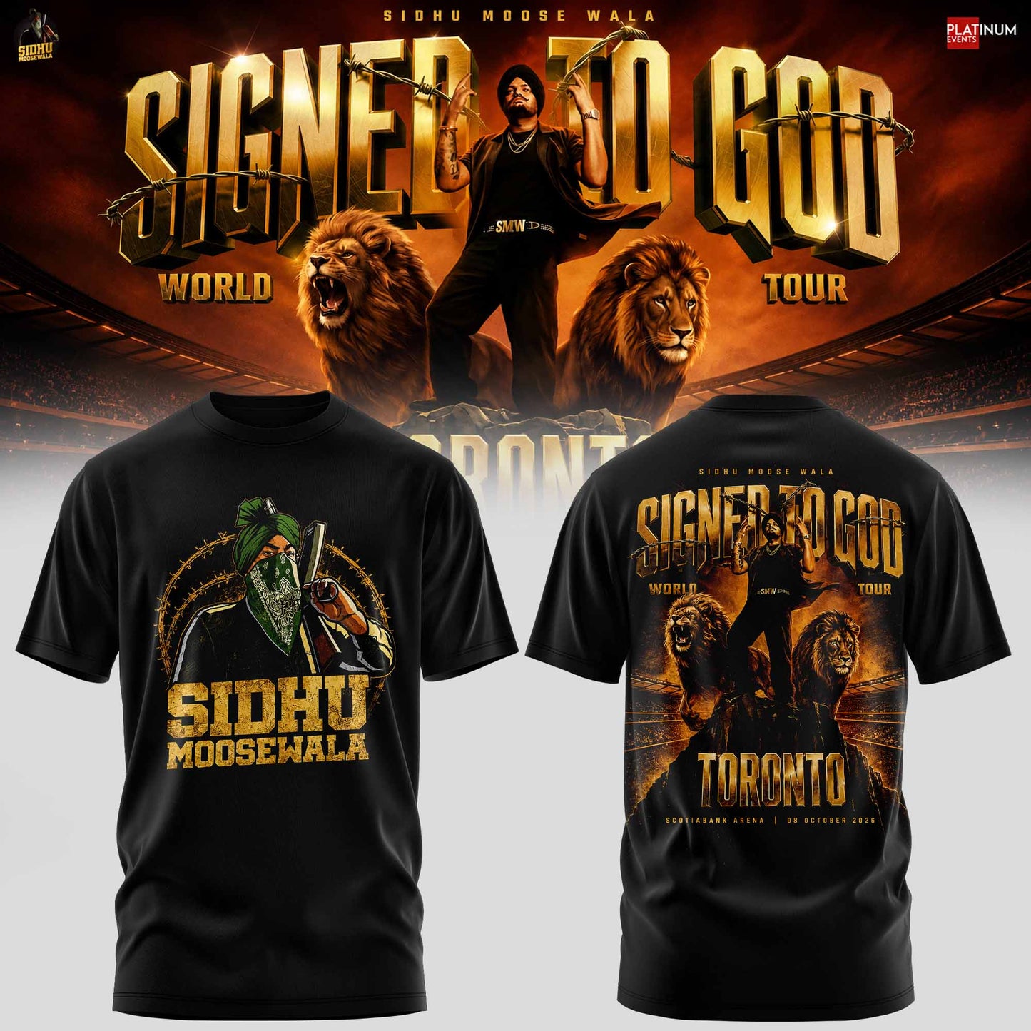 SIDHU MOOSE WALA SIGNED TO GOD TOUR T-SHIRT
