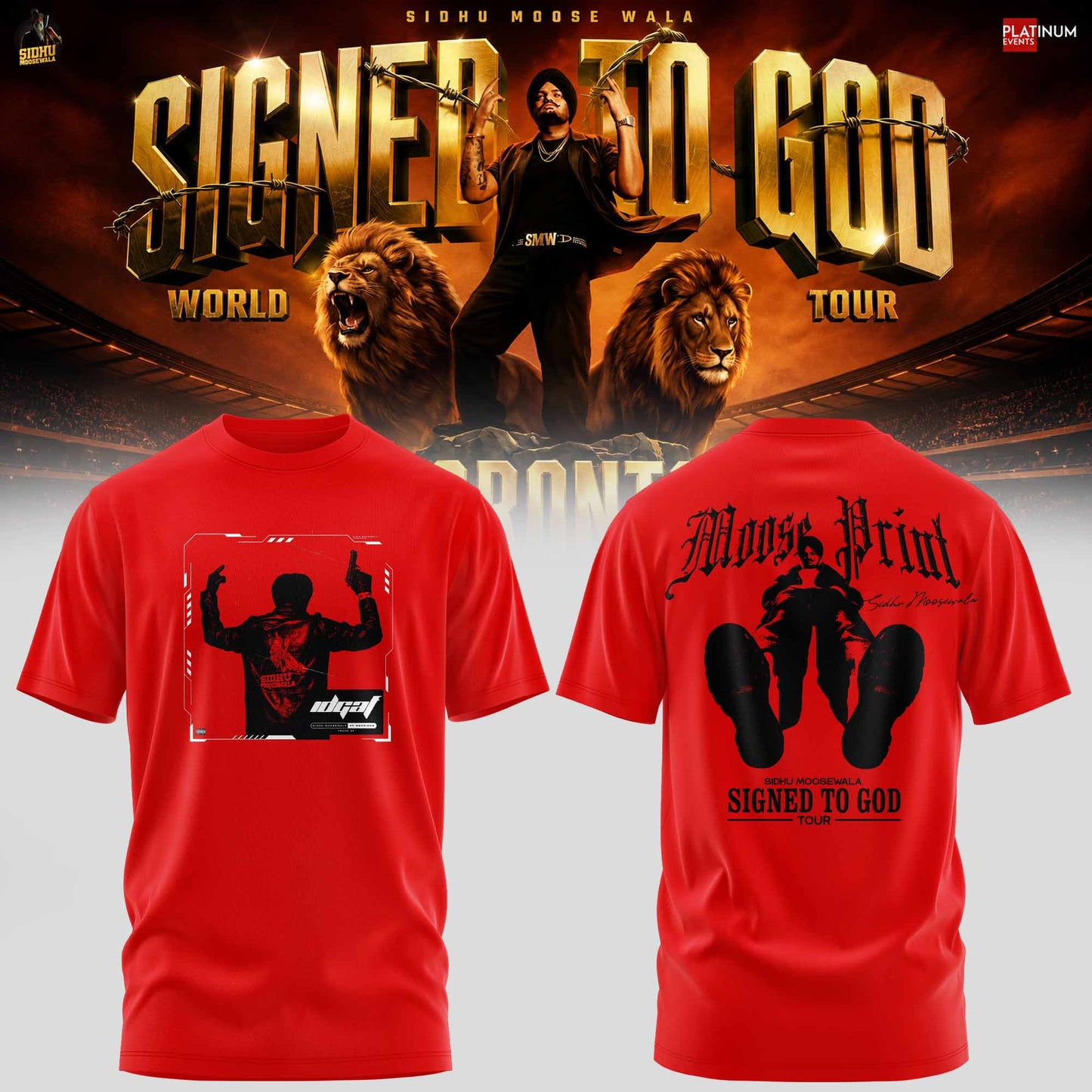 SIDHU MOOSE WALA SIGNED TO GOD TOUR T-SHIRT